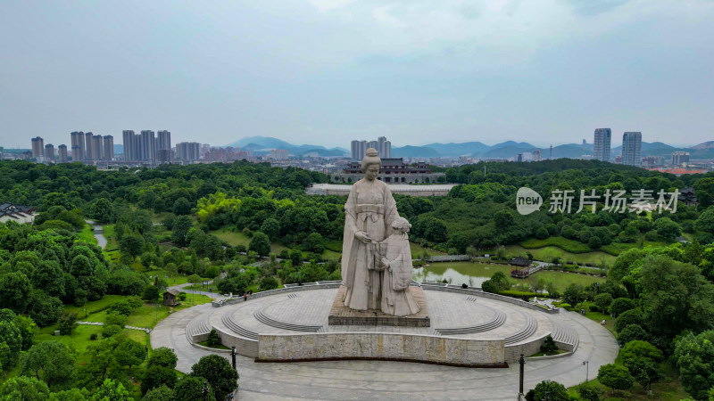 航拍江西九江中华贤母园4A景区