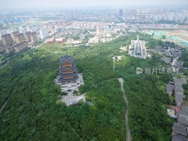 航拍山东枣庄铁道游击队纪念园