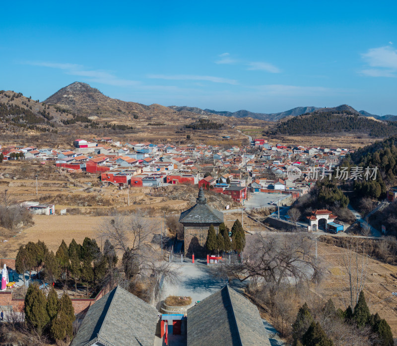 航拍河南安阳修定寺塔风光