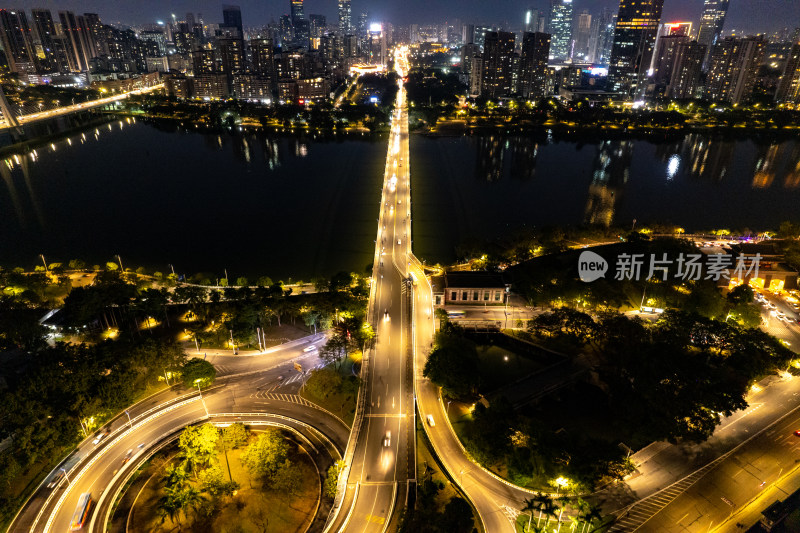 广东惠州大桥夜景灯光航拍摄影图