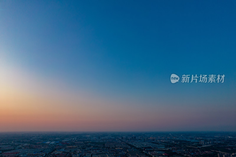 山东青州城市日落晚霞夕阳航拍摄影图