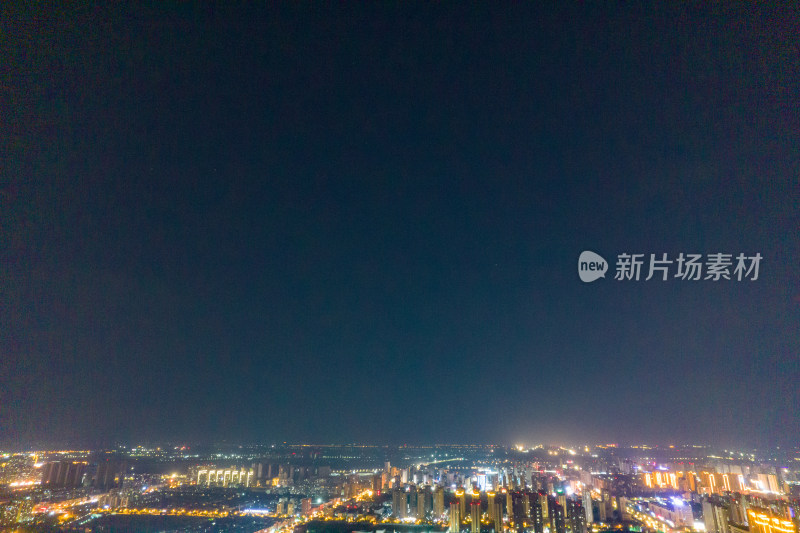 河南商丘城市夜景航拍图