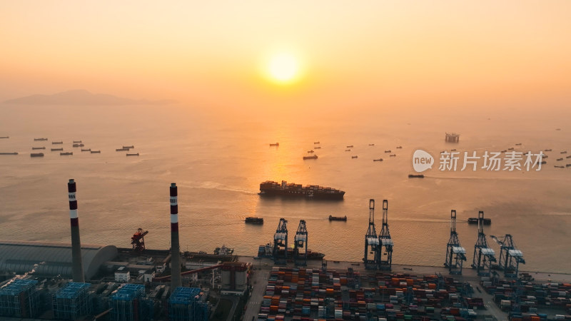 海边港口码头集装箱航拍海港照片摄影素材