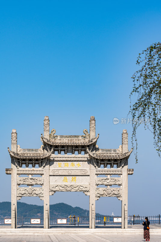 浙江宁波东钱湖韩岭老街水街景点景观