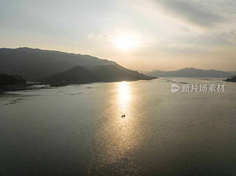 福建宁德霞浦县城红树林涂滩高空航拍