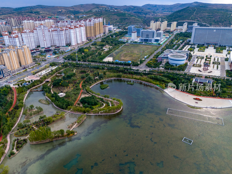 甘肃城市建筑航拍图