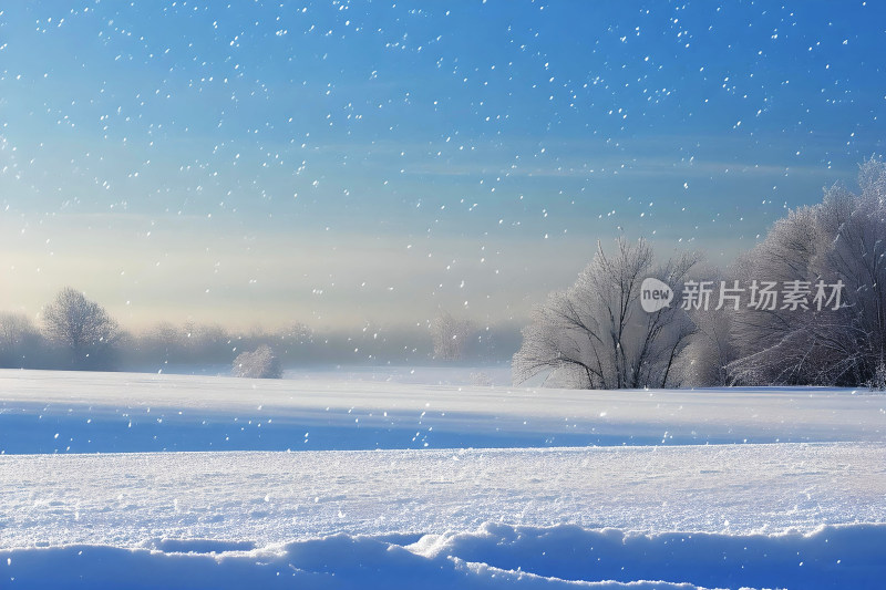 自然风景冬天大雪背景