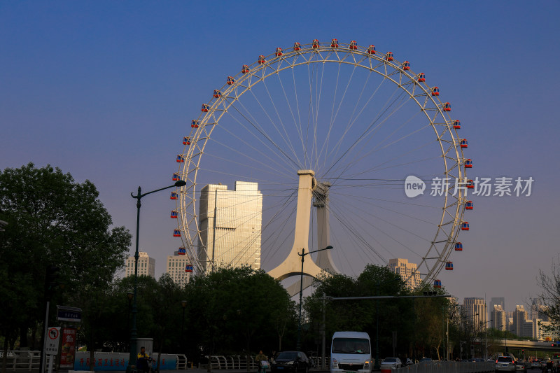 天津海河两岸现代化建设城市风光