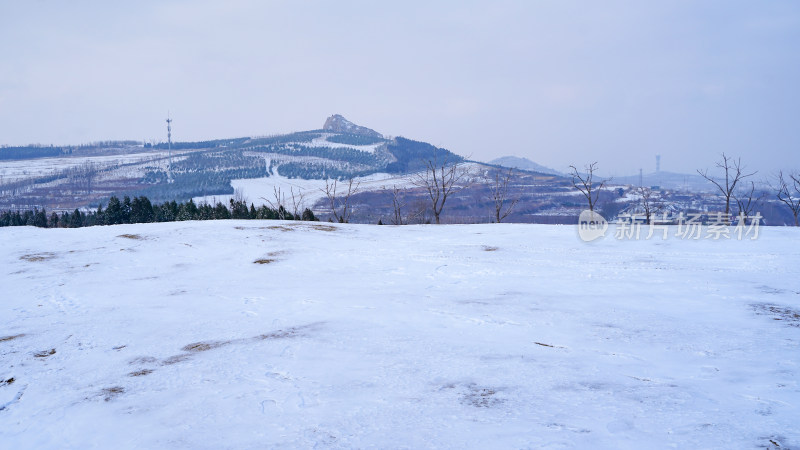 淄博城区网红草原雪景