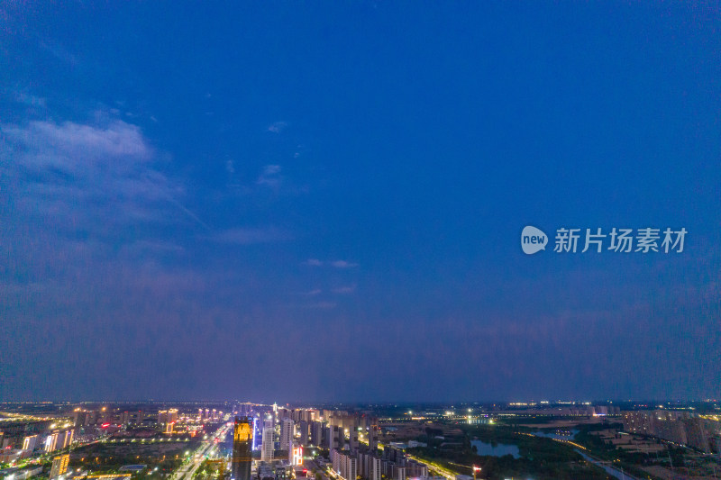 河南周口行政中心市政府周边夜景