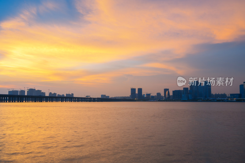 深圳前海落日余晖美景