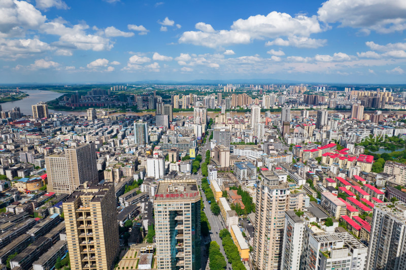 湖南衡阳市老城区城市建筑天际线