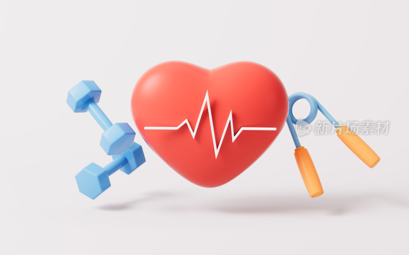 心脏与心电图3D渲染
