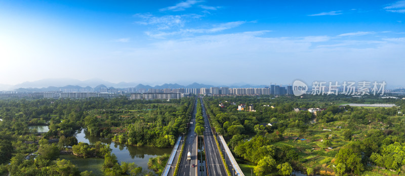 杭州余杭五常湿地夏天风光