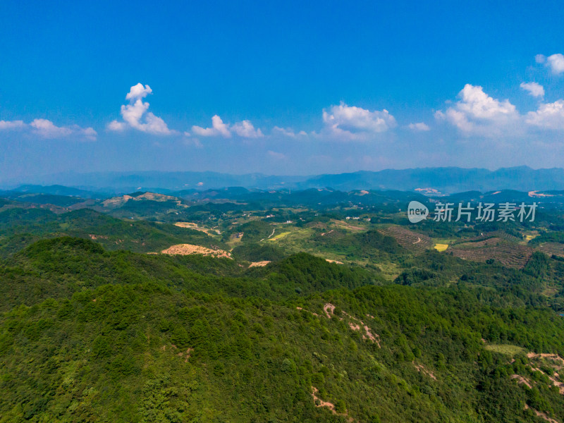 丘陵山川农田航拍