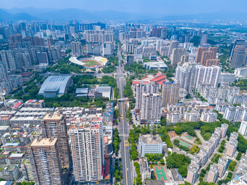 福建莆田城市建设航拍图