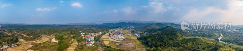 美丽乡村田园航拍全景图