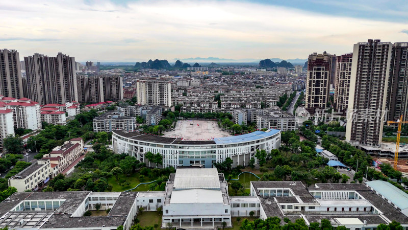 广西贵港港南区政府航拍图