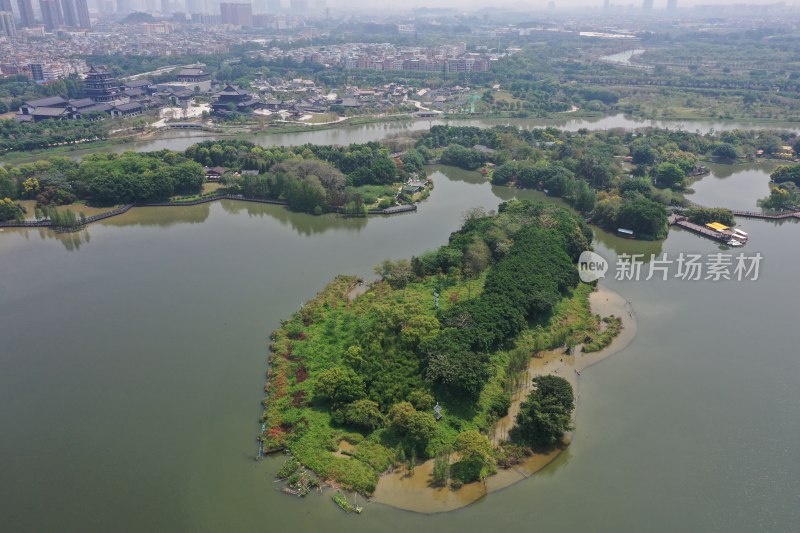 广州海珠湖海珠湿地航拍