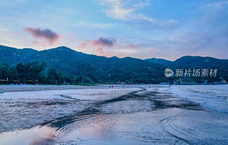 汕头南澳岛海岸沙滩夕阳晚霞自然风光