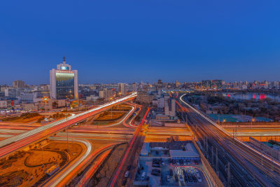 北京西站立交桥夜景