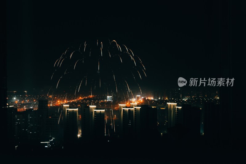 夜空中绽放的绚烂烟花