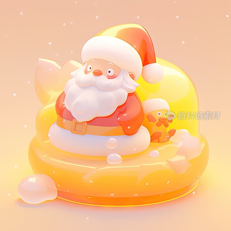 磨砂3D质感圣诞节圣诞老人图标