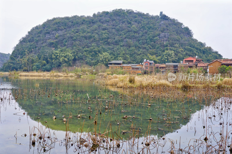 云南普者黑风景区， 山水风景，倒影