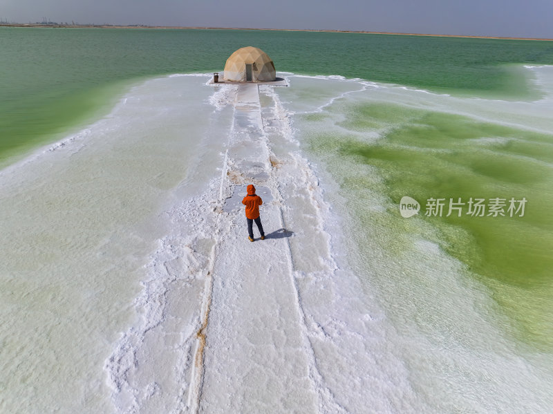 青海海西州大柴旦翡翠湖网红高空航拍