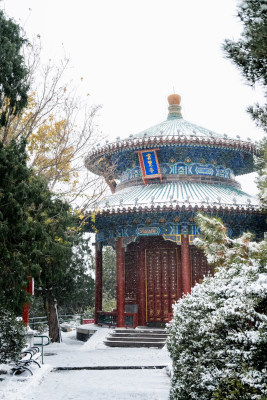 北京中轴线古建紫禁城北平故宫冬季雪景