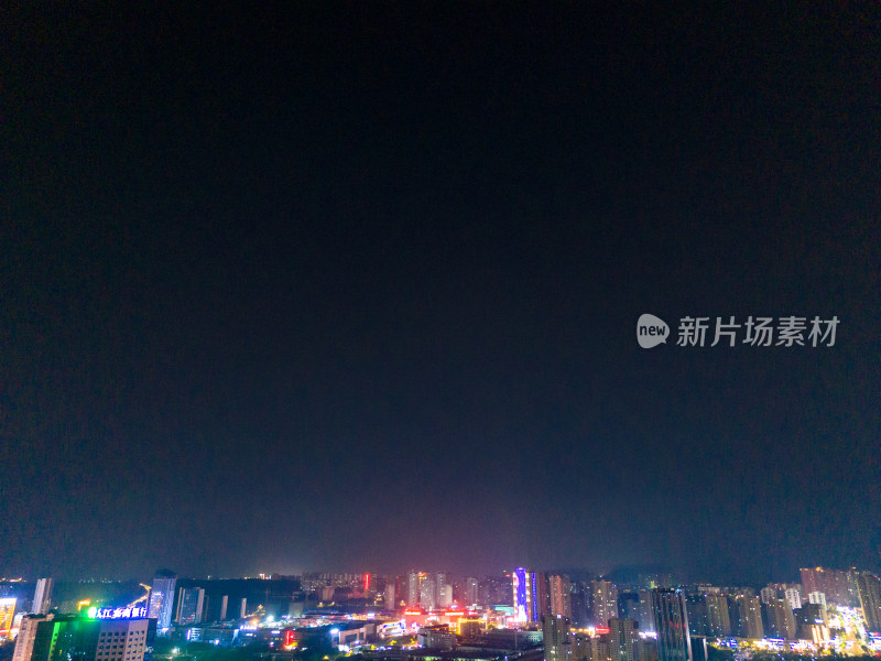 九江站周边夜景灯光航拍图