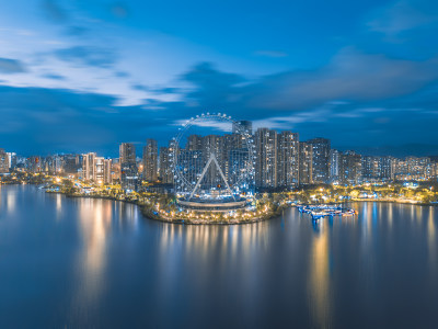 福州晋安湖摩天轮夜景