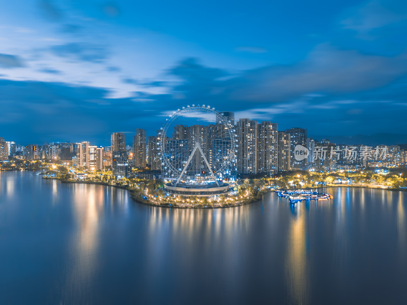 福州晋安湖摩天轮夜景