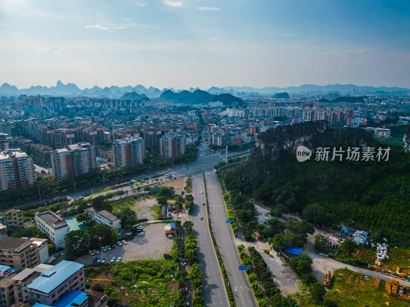 桂林湖塘路风光航拍