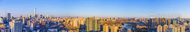 北京冬季白天城市建筑天际线