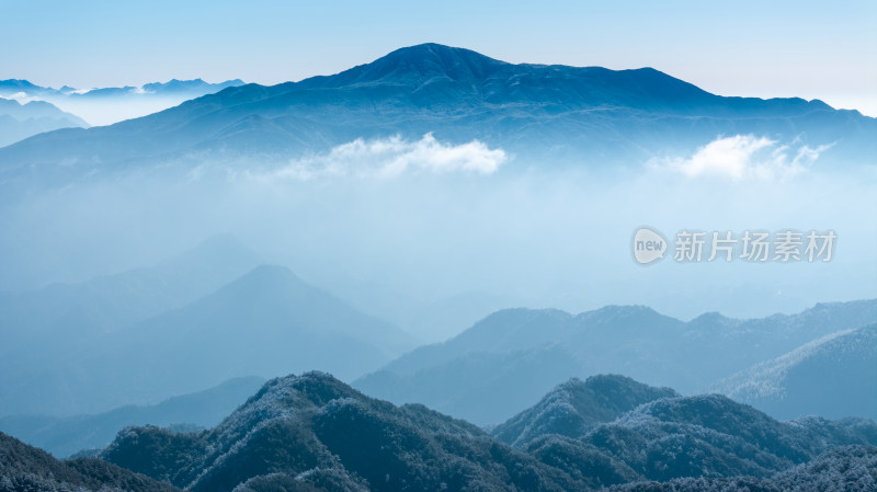 唯美高山日出云海冬季雾凇森林美景大好河山