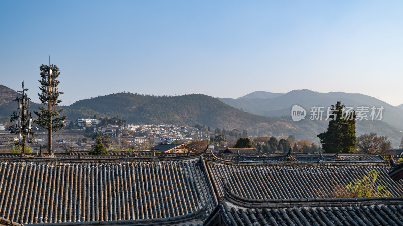 丽江古城全貌鸟瞰全景