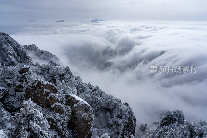 山川大雪云海大气航拍