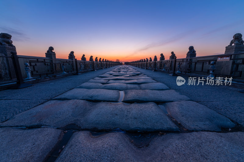 夕阳下的北京卢沟桥遗址