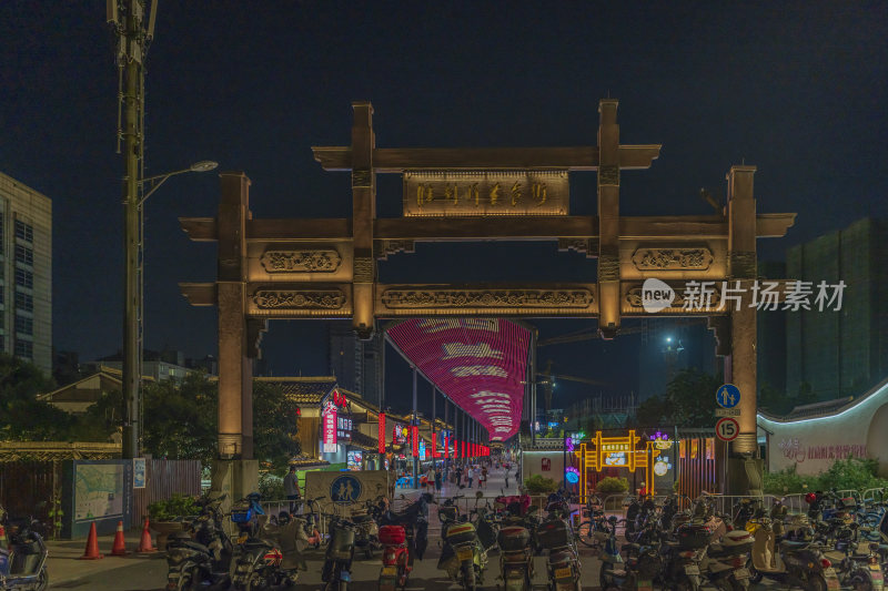 杭州胜利河美食街夜景