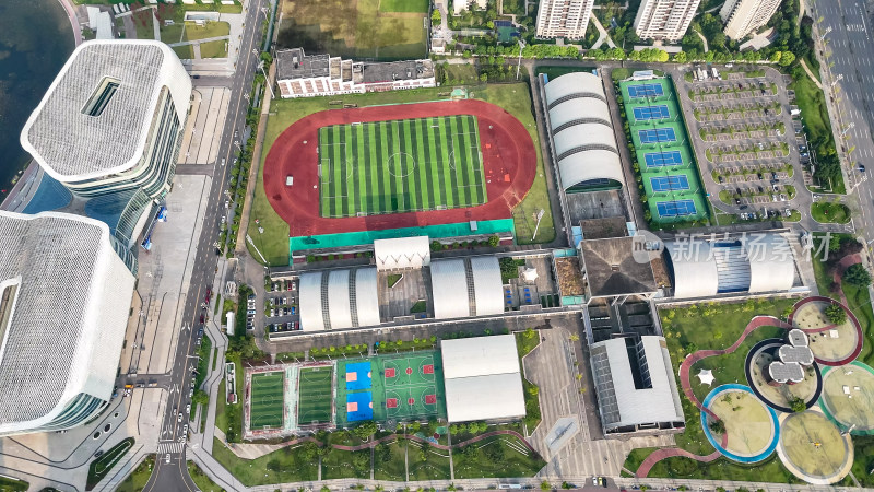 四川德阳德阳市奥林匹克体育中心航拍图