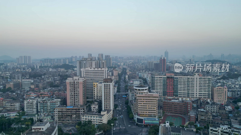 航拍江门大景江门城市建设