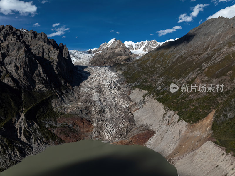 西藏那曲地区布加雪山冰川高空航拍