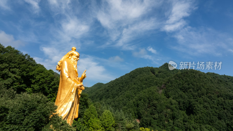 洛阳老君山景区老子雕像航拍