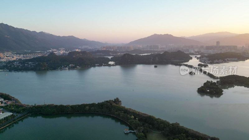 航拍广东肇庆星湖风景区