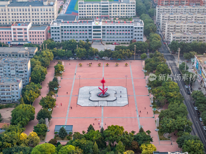 辽宁朝阳喀左新华广场航拍城市