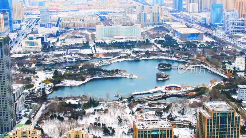 城市雪景