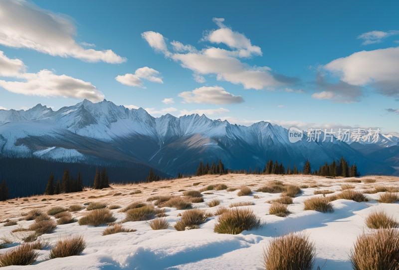 雪山高原草原森林风景