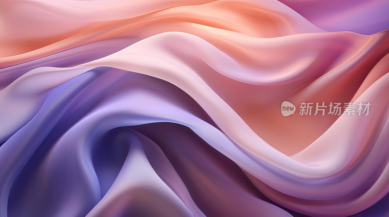 紫色丝绸质感的波纹流动感背景
