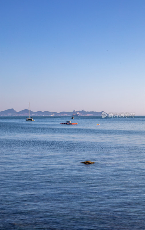 山东烟台芝罘湾烟台山海滨海岸风光